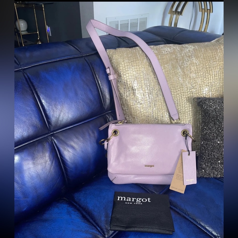 NWT $148 Margot New York  Kiera Small Double Zip Crossbody in Lavender